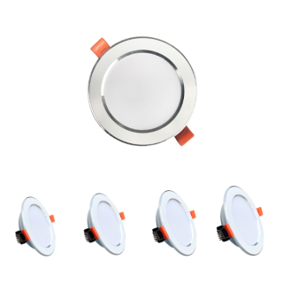Đèn LED âm trần Dowlight viền Bạc mẫu  [AT-SA-AT44] 5W-24W | Saco